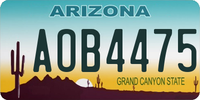 AZ license plate AOB4475