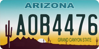 AZ license plate AOB4476