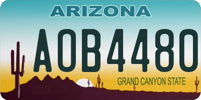 AZ license plate AOB4480