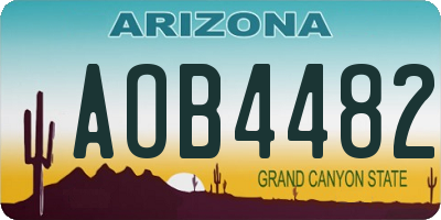 AZ license plate AOB4482