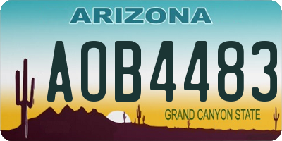 AZ license plate AOB4483