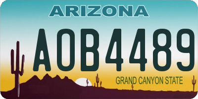 AZ license plate AOB4489