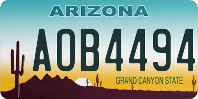 AZ license plate AOB4494