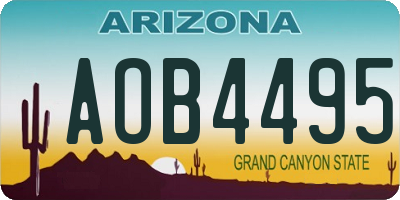 AZ license plate AOB4495