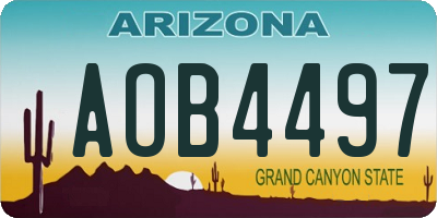 AZ license plate AOB4497