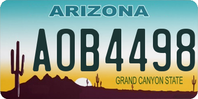 AZ license plate AOB4498