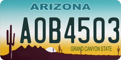 AZ license plate AOB4503