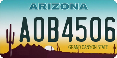 AZ license plate AOB4506