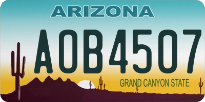 AZ license plate AOB4507