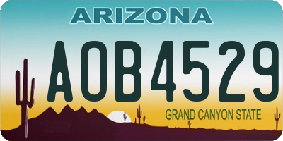 AZ license plate AOB4529