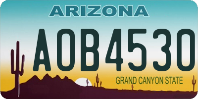 AZ license plate AOB4530