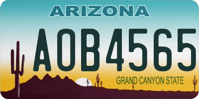 AZ license plate AOB4565