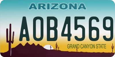 AZ license plate AOB4569