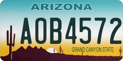 AZ license plate AOB4572