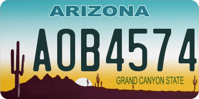 AZ license plate AOB4574