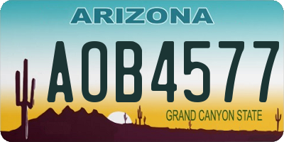 AZ license plate AOB4577