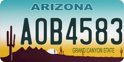 AZ license plate AOB4583