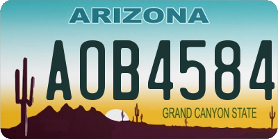 AZ license plate AOB4584