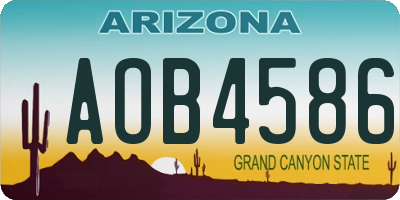 AZ license plate AOB4586