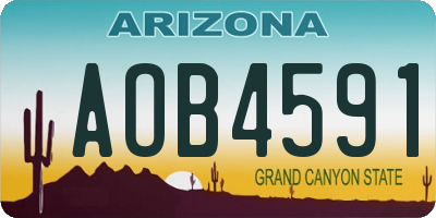 AZ license plate AOB4591