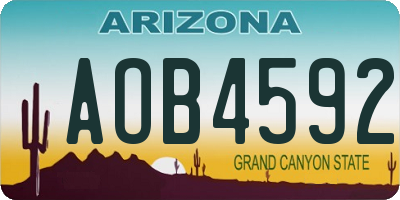 AZ license plate AOB4592