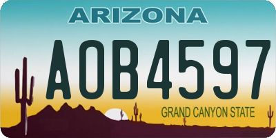 AZ license plate AOB4597