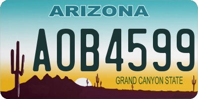 AZ license plate AOB4599