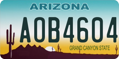 AZ license plate AOB4604