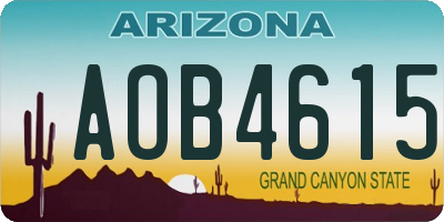 AZ license plate AOB4615