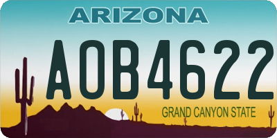 AZ license plate AOB4622
