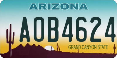 AZ license plate AOB4624