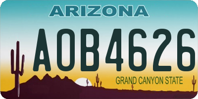 AZ license plate AOB4626
