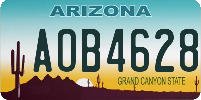 AZ license plate AOB4628