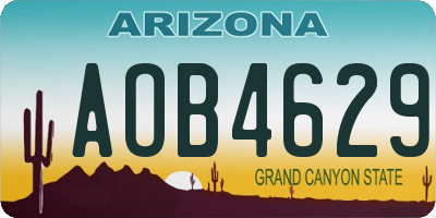 AZ license plate AOB4629