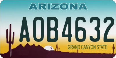 AZ license plate AOB4632