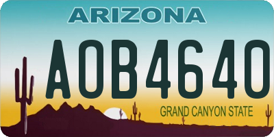 AZ license plate AOB4640