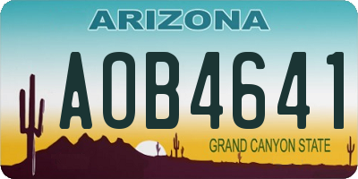 AZ license plate AOB4641