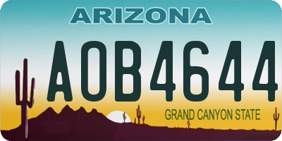 AZ license plate AOB4644