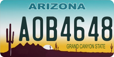 AZ license plate AOB4648