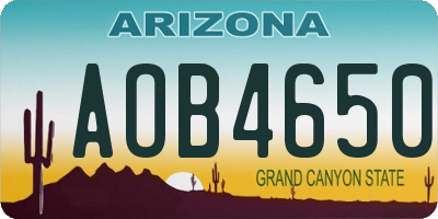 AZ license plate AOB4650
