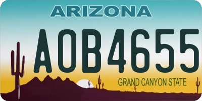 AZ license plate AOB4655