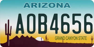 AZ license plate AOB4656