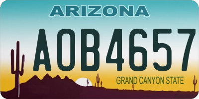 AZ license plate AOB4657