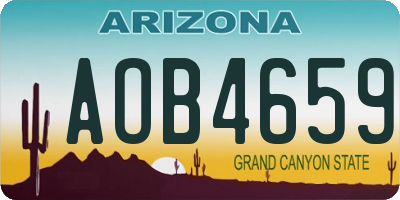AZ license plate AOB4659