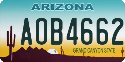 AZ license plate AOB4662
