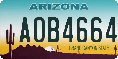 AZ license plate AOB4664