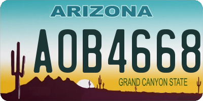 AZ license plate AOB4668