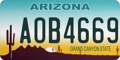 AZ license plate AOB4669