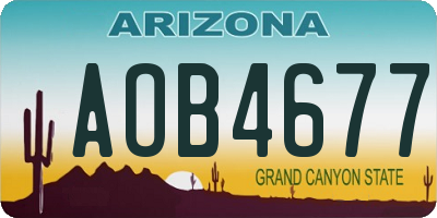 AZ license plate AOB4677