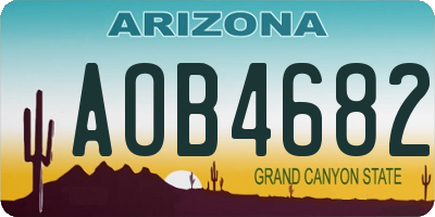 AZ license plate AOB4682